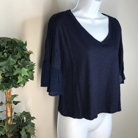 Bobeau Crop Top | Navy | MP - Picture 3 of 7